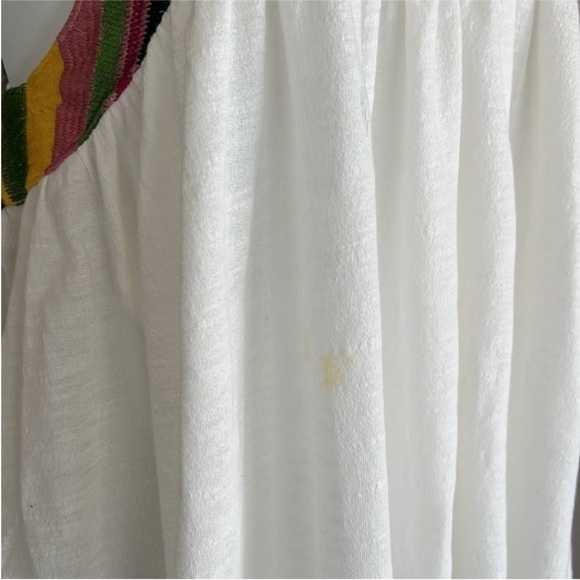 Free People Ivory Combo Embroidered Detail Beach Date Strappy Tank Top - Picture 10 of 13